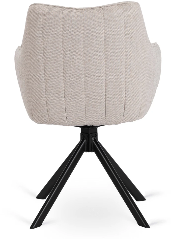 Lauko baldų komplektas IBIZA išskleidžiamo stalo komplektas, 160–240 cm, juodas marmuras, ir 4 apmuštos kėdės, MUMBAI, kreminės spalvos, modernus