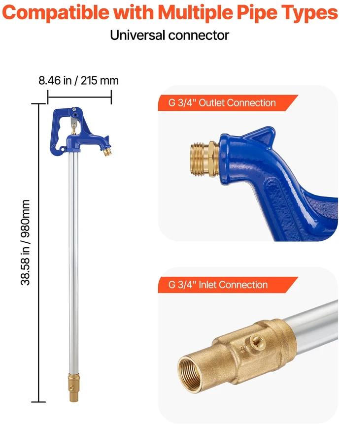 VEVOR Nekylančios sušalimo lauko vandens kranelis 980 mm