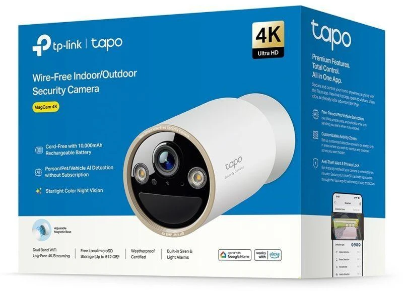 Carruzzo TP-Link Tapo C460 Kulka (forma) IP apsaugos kamera Lauke 3840 x 2160 pikseliai Lubos / siena