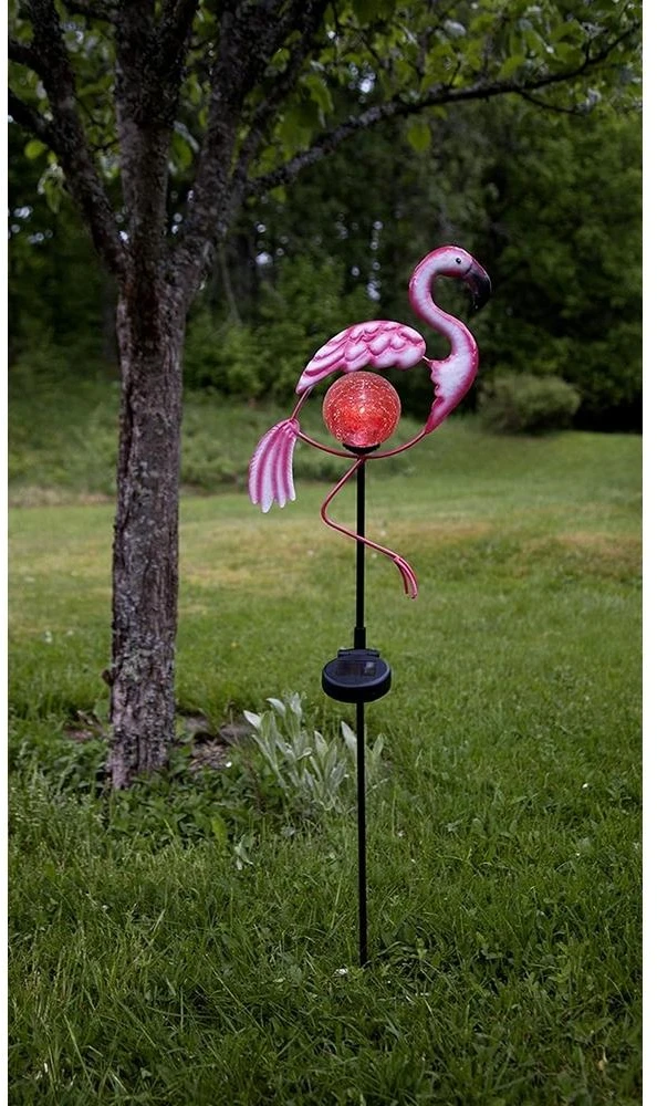 lauko LED lempa „Flamingo“ su saulės baterija (80 cm)