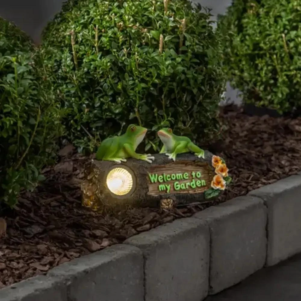 Lauko LED lempa „Frogy“ su saulės baterija (24 × 14 cm)