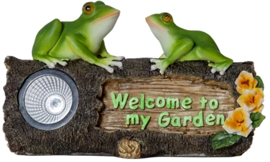 Lauko LED lempa „Frogy“ su saulės baterija (24 × 14 cm)