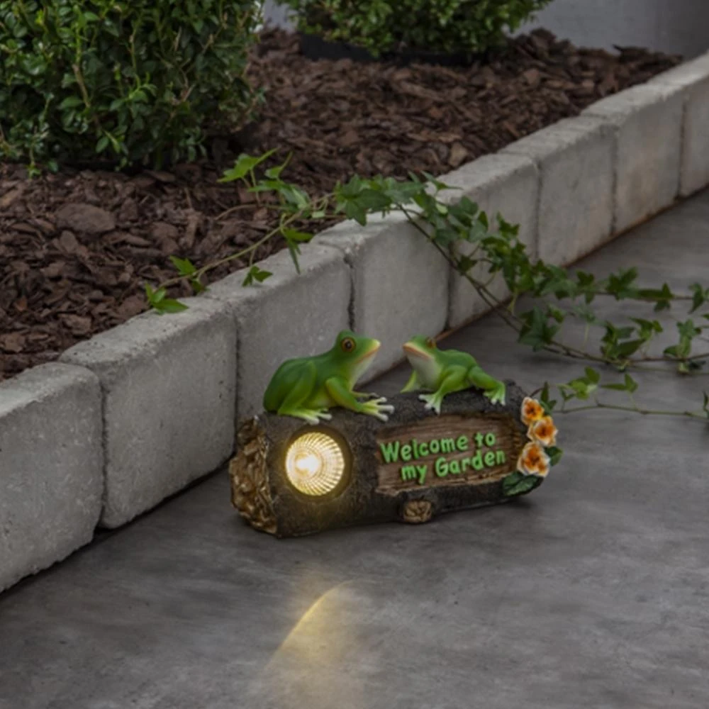 Lauko LED lempa „Frogy“ su saulės baterija (24 × 14 cm)