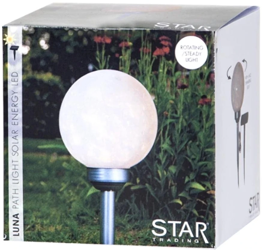 Lauko LED sodo lempa „Luna“ su saulės baterija (37 cm)