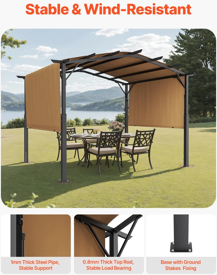 VEVOR 10x10 ft lauko pergola su stogu