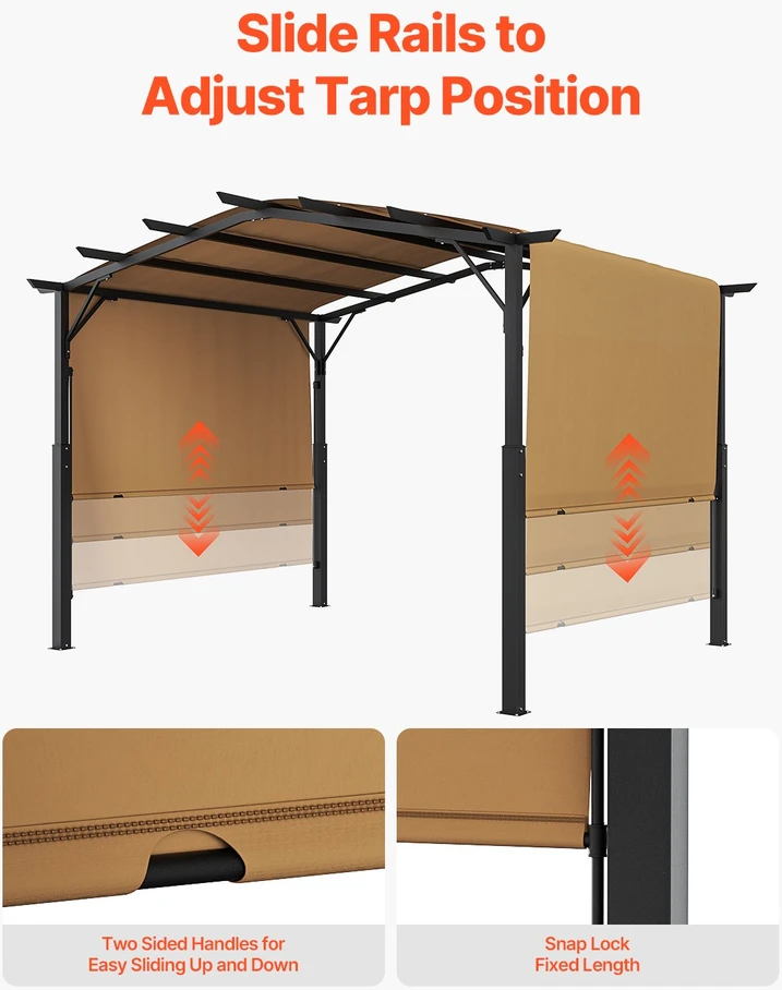 VEVOR 10x10 ft lauko pergola su stogu