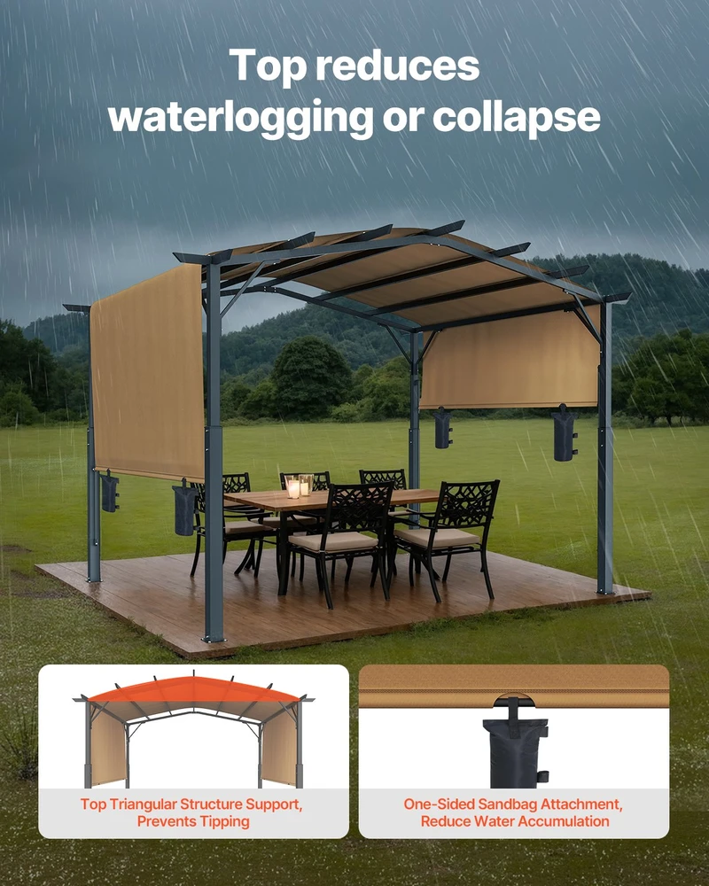 VEVOR 10x10 ft lauko pergola su stogu