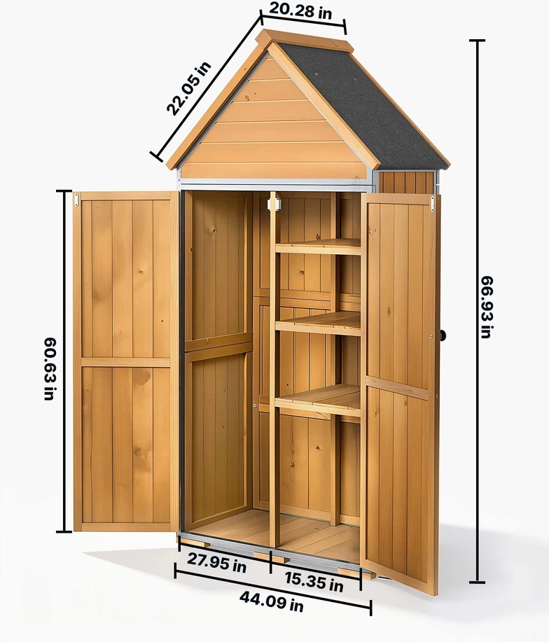 Lauko sandėliukas VEVOR SC-04, 112 x 170 cm