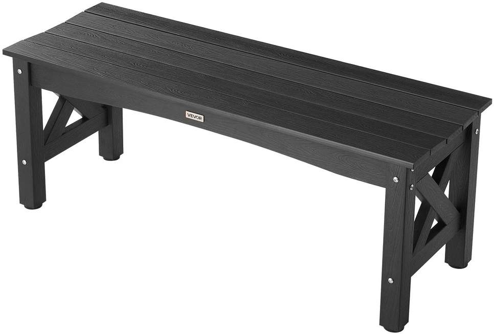 VEVOR Lauko suoliukas 113 cm, plastikinis, 272 kg, juodas