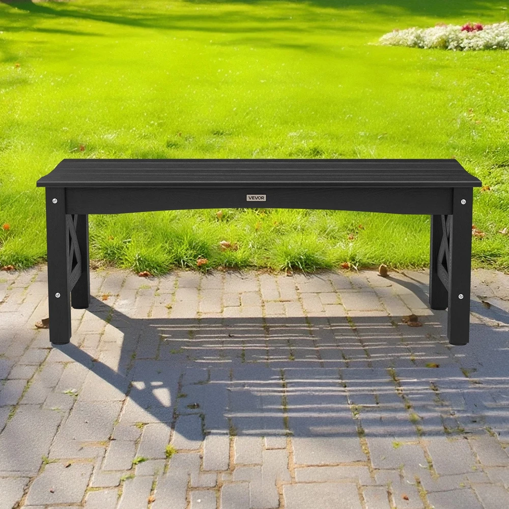 VEVOR Lauko suoliukas 113 cm, plastikinis, 272 kg, juodas