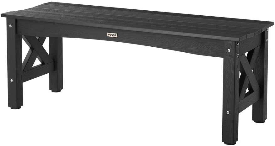 VEVOR Lauko suoliukas 113 cm, plastikinis, 272 kg, juodas