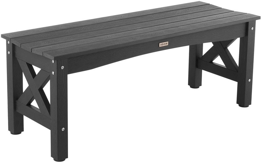 VEVOR Lauko suoliukas 113 cm, plastikinis, 272 kg, juodas