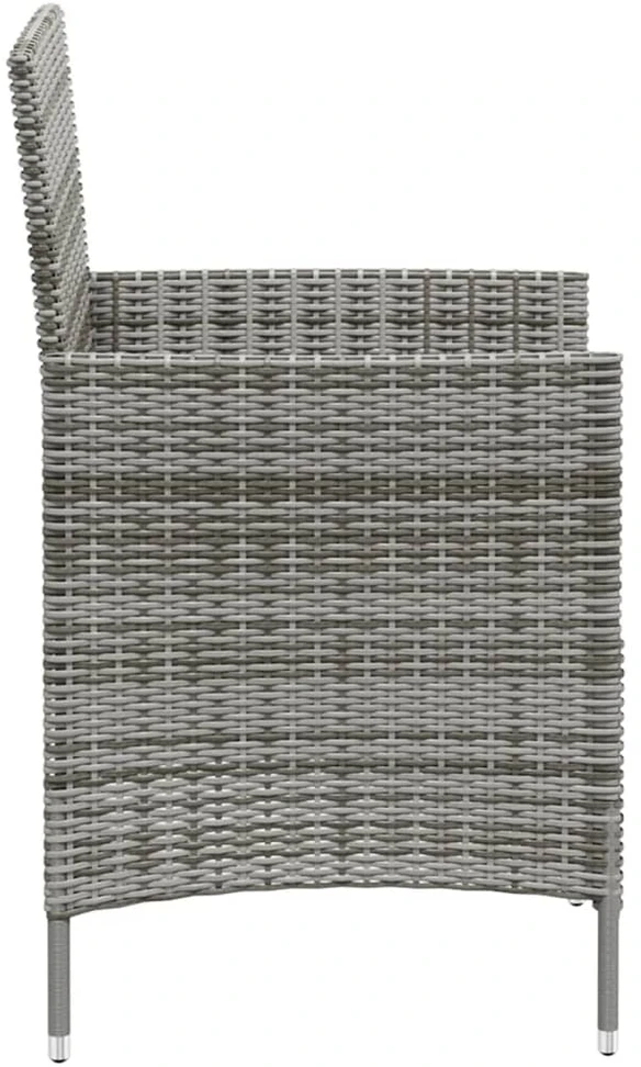 Lauko baldų komplektas Lauko valg. baldų kompl. su pagalv., 3d., pilk. sp., polirat.