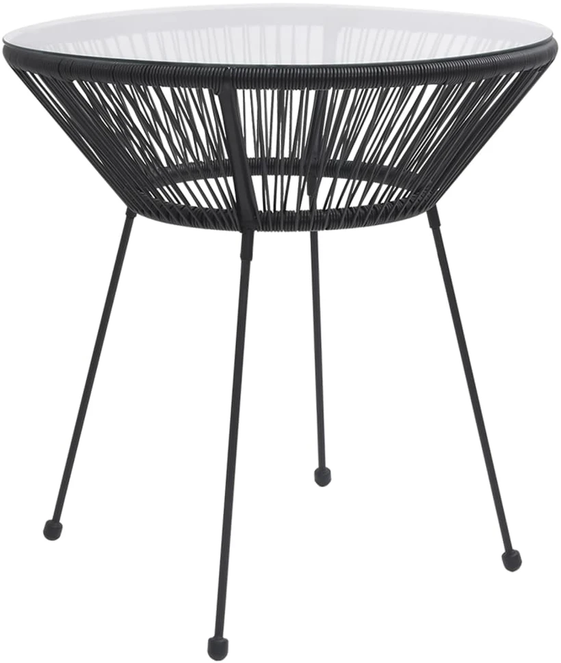 Lauko baldų komplektas Lauko valgomojo baldų komplektas, 5 dalių, juodas, PVC ratanas