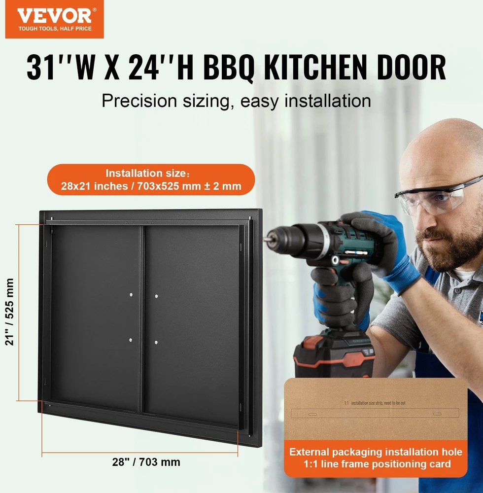 VEVOR Lauko virtuvės durys su rankenomis