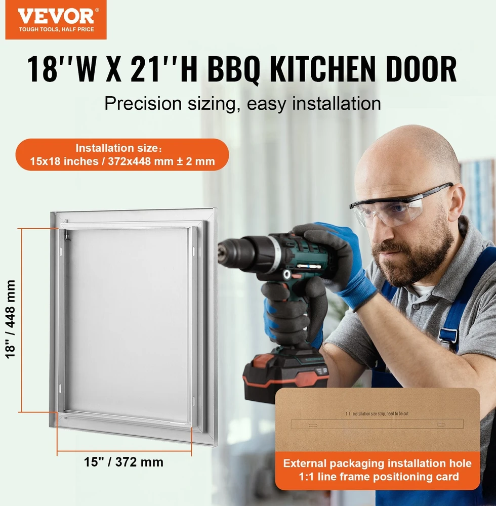 VEVOR Lauko virtuvės durys 457x533 mm