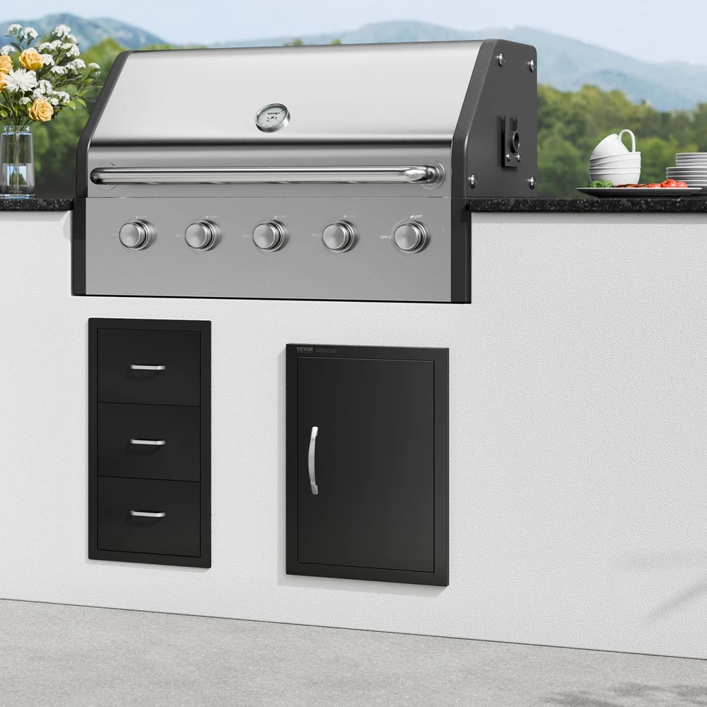 VEVOR Lauko grilio durys 415x570 mm su rankena