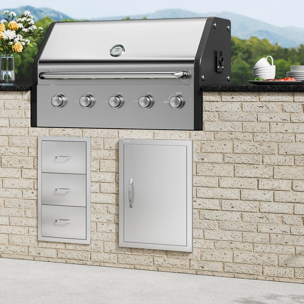 VEVOR stainless steel virtuvės lauko durys