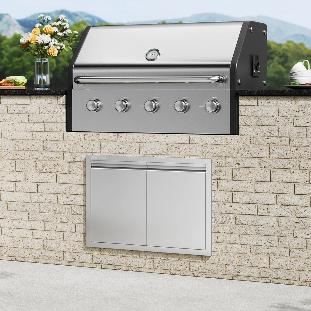 VEVOR BBQ prieigos durys 762x532 mm iš nerūdijančio plieno