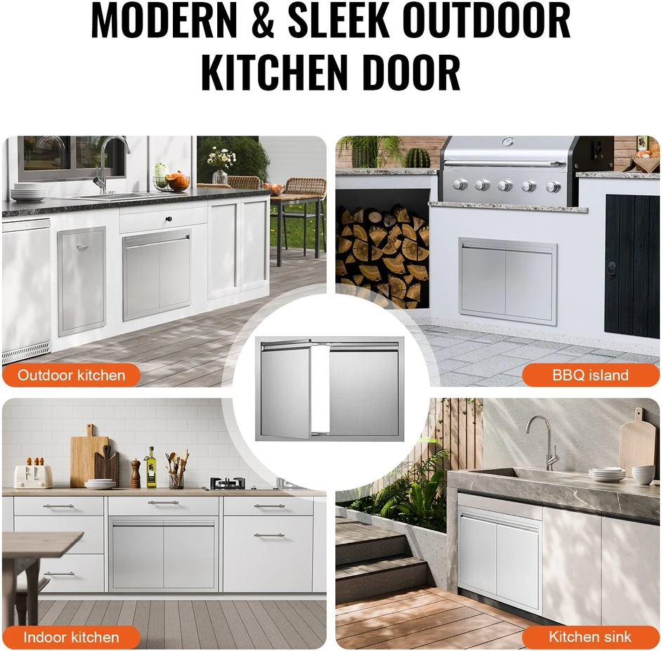 VEVOR BBQ prieigos durys 762x532 mm iš nerūdijančio plieno