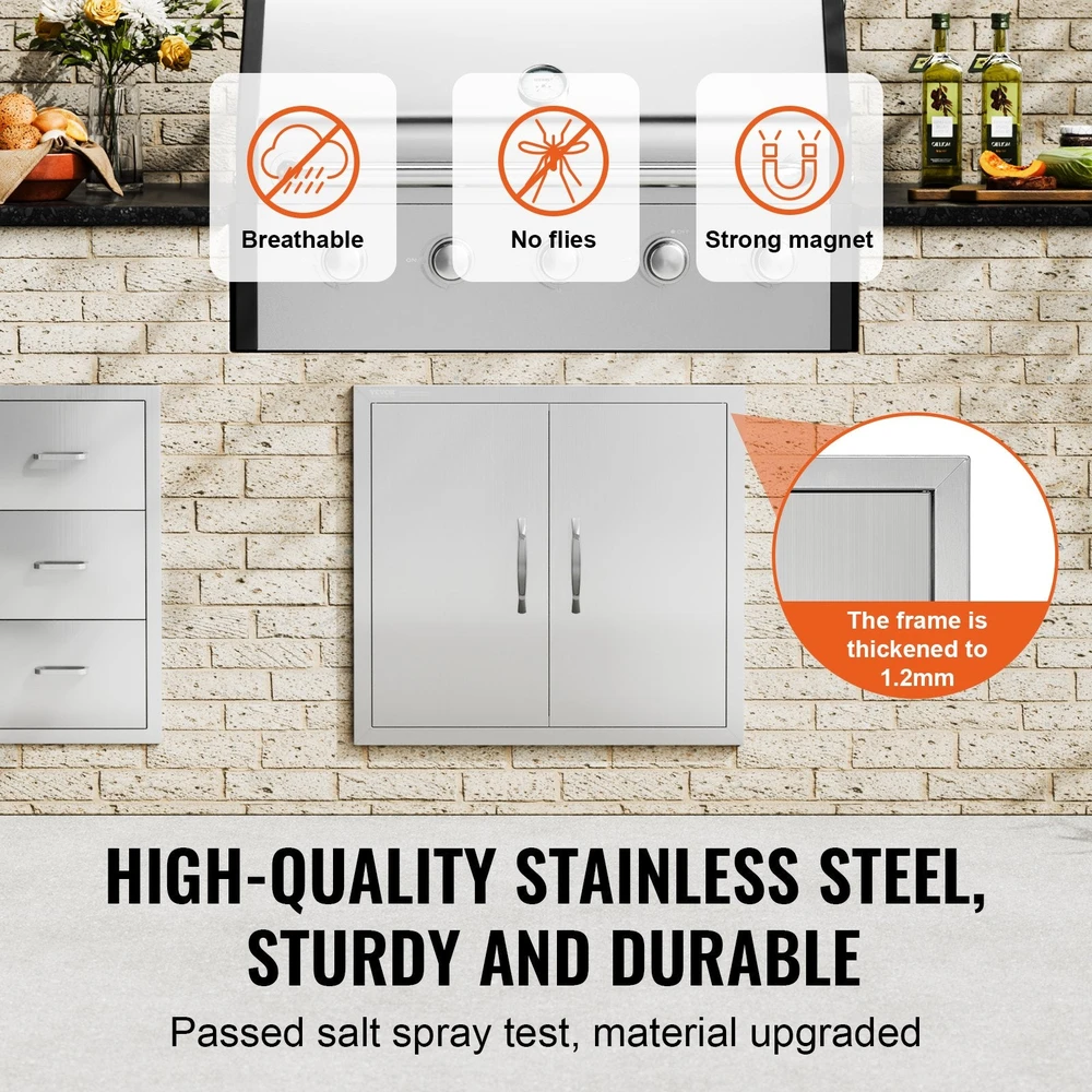 VEVOR 660x609 mm nerūdijančio plieno lauko durelės