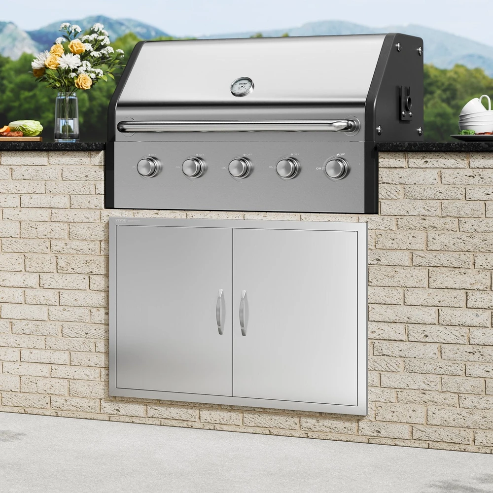 VEVOR 990x660 mm lauko virtuvės durys iš nerūdijančio plieno