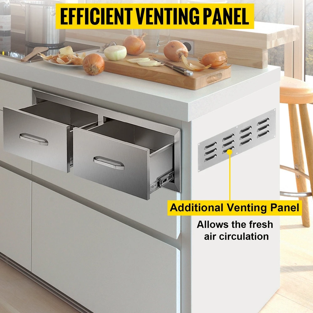 Vevor 75x25 cm BBQ stalčius su spintele