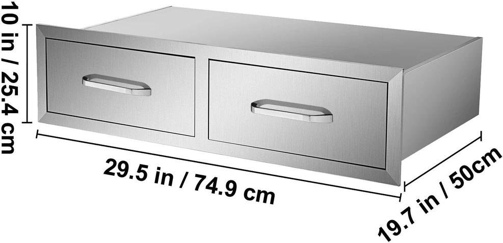 Vevor 75x25 cm BBQ stalčius su spintele
