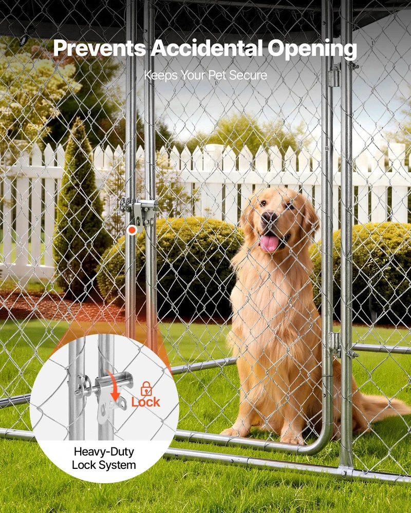 Lauko voljeras šunims VEVOR SKU2025004, 2 x 2 x 1,6 m