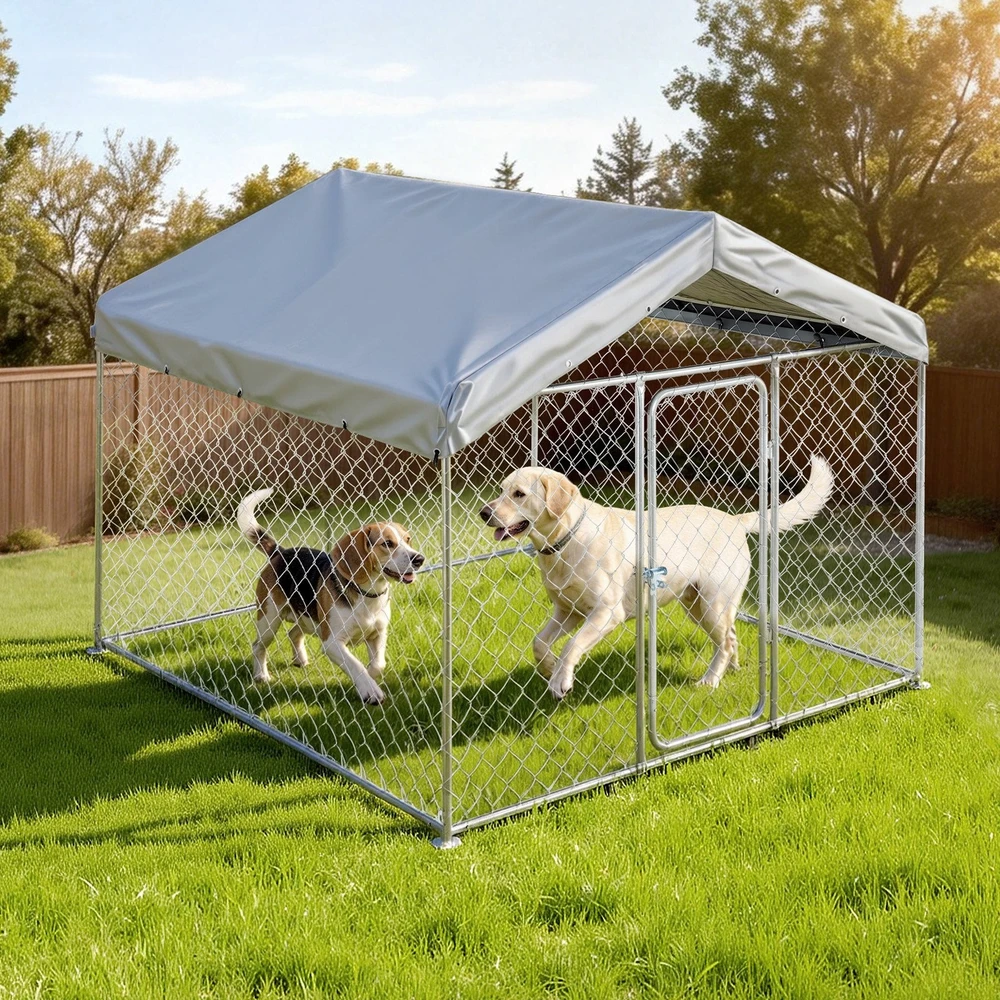 Lauko voljeras šunims VEVOR SKU2025004, 2 x 2 x 1,6 m