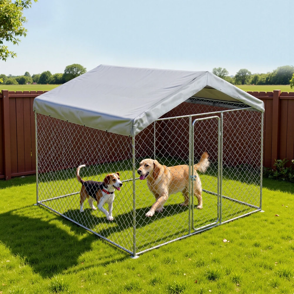 Lauko voljeras šunims VEVOR SKU2025005, 2,3 x 2,3 x 2,15 m