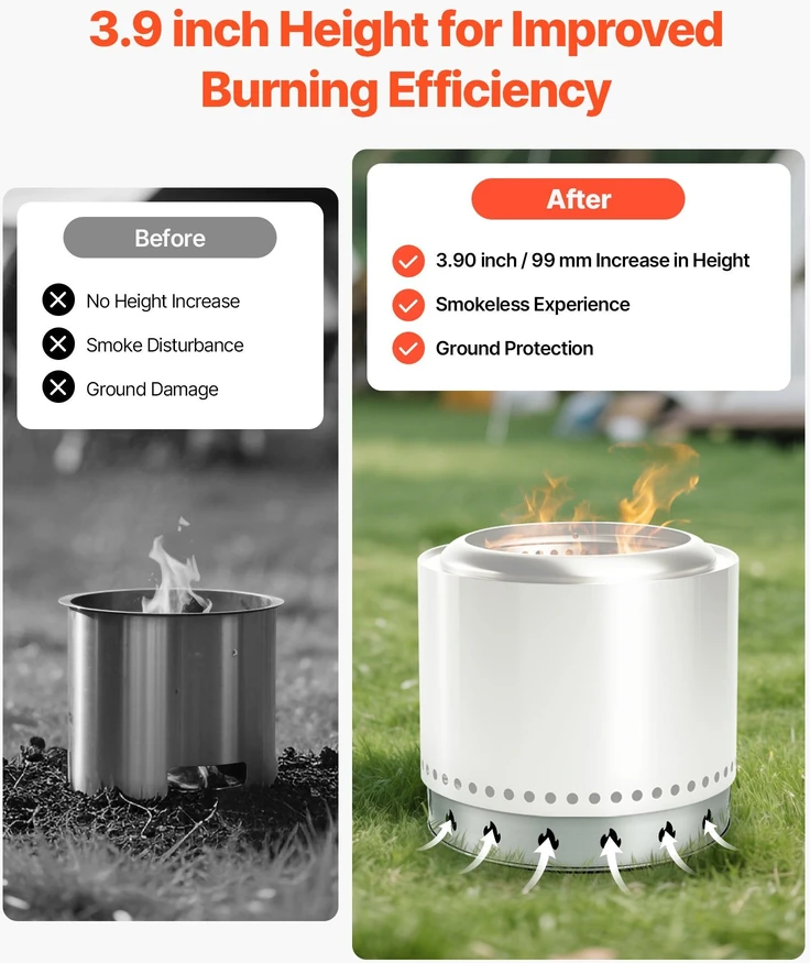 VEVOR solo stove bonfire 68.6 cm gaisro stovo žiedas