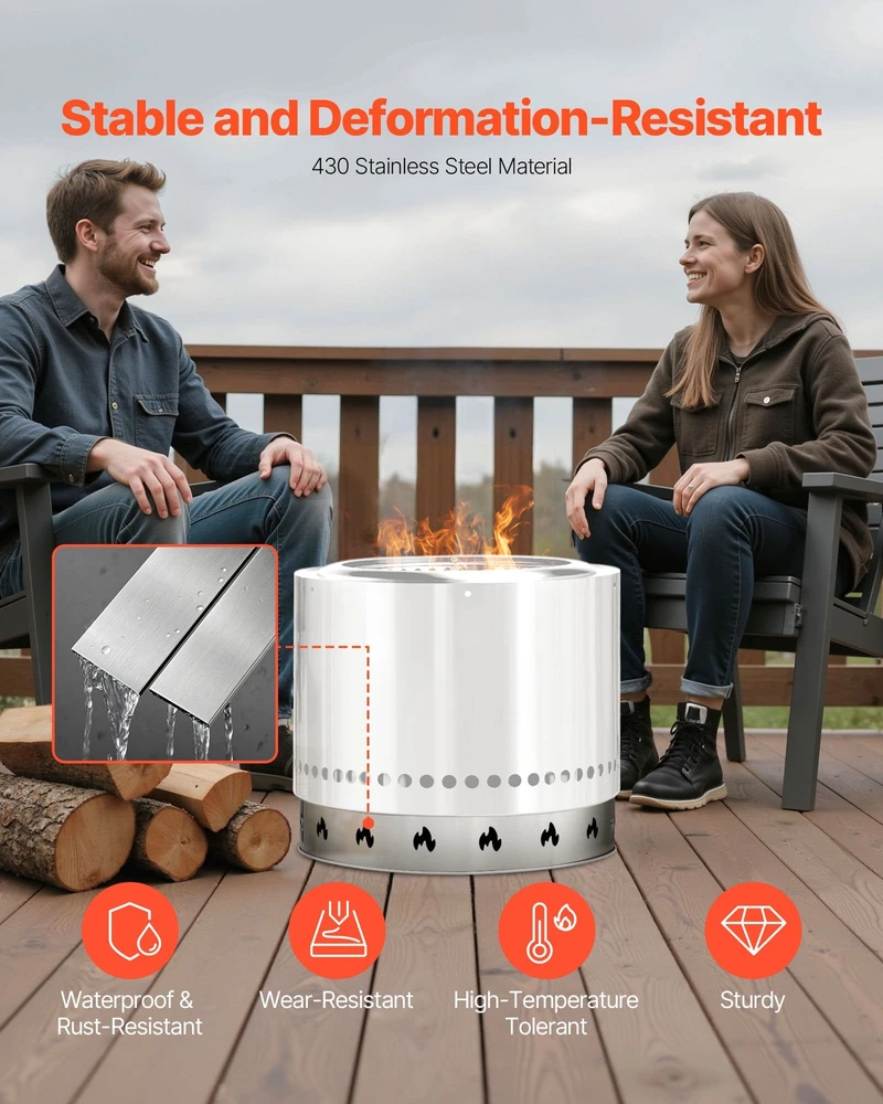 VEVOR solo stove bonfire 68.6 cm gaisro stovo žiedas