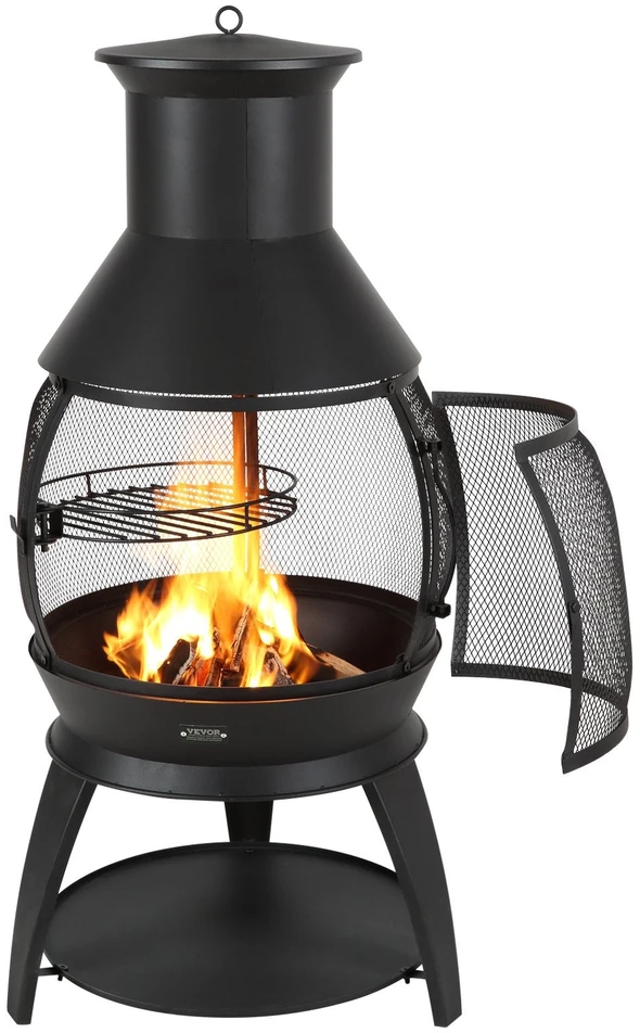 Vevor 56 cm lauko kaminas su kepsnine