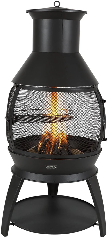 Vevor 56 cm lauko kaminas su kepsnine
