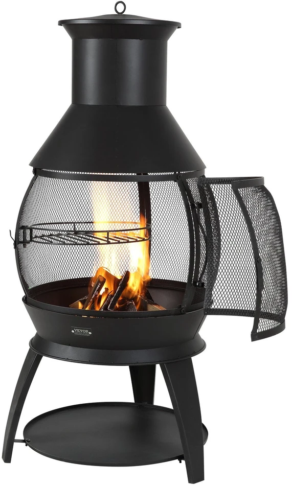 Vevor 56 cm lauko kaminas su kepsnine