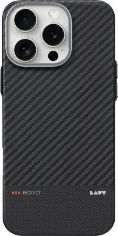 Laut KEV PROTECT Dupont Aramid Fiber dėklas skirtas Apple iPhone 16 Pro, Juodas