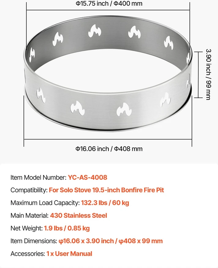 VEVOR ugniavietės stovas Solo Stove Bonfire
