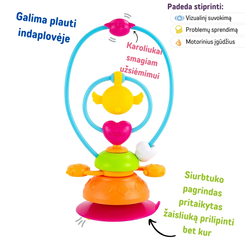 Tomy Lavinamasis kūdikio žaislas „Oro balionas“ (tvirtinamas prie maitinimo kėdutės)
