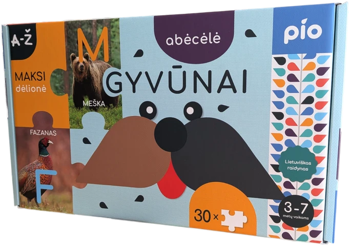PIO Žaidimas dėlionė Abecėlė-Gyvūnai