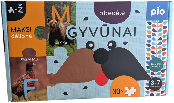 PIO Žaidimas dėlionė Abecėlė-Gyvūnai