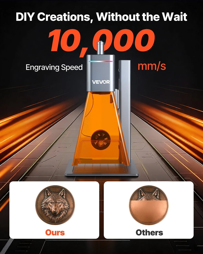 VEVOR Dviejų lazerių graviruoklis 2-in-1, 10,000 mm/s