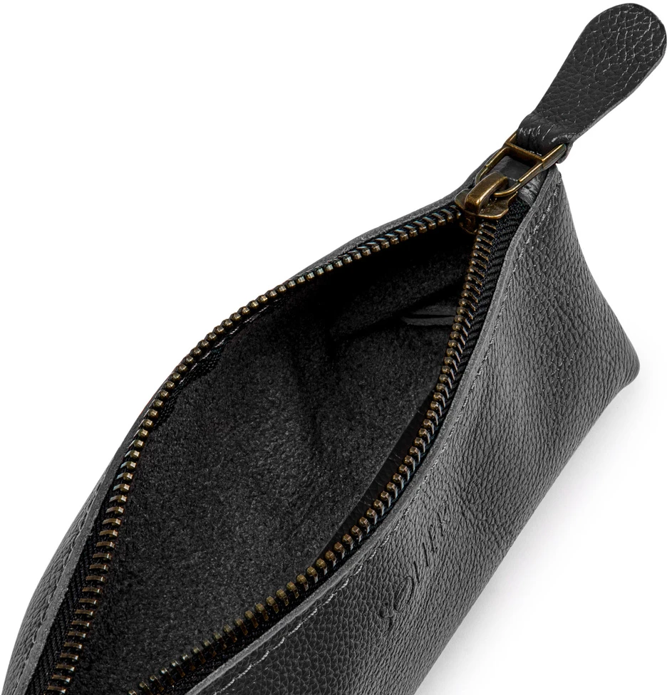 Solier Accessories Leather pencil case Solier SA51 juodas