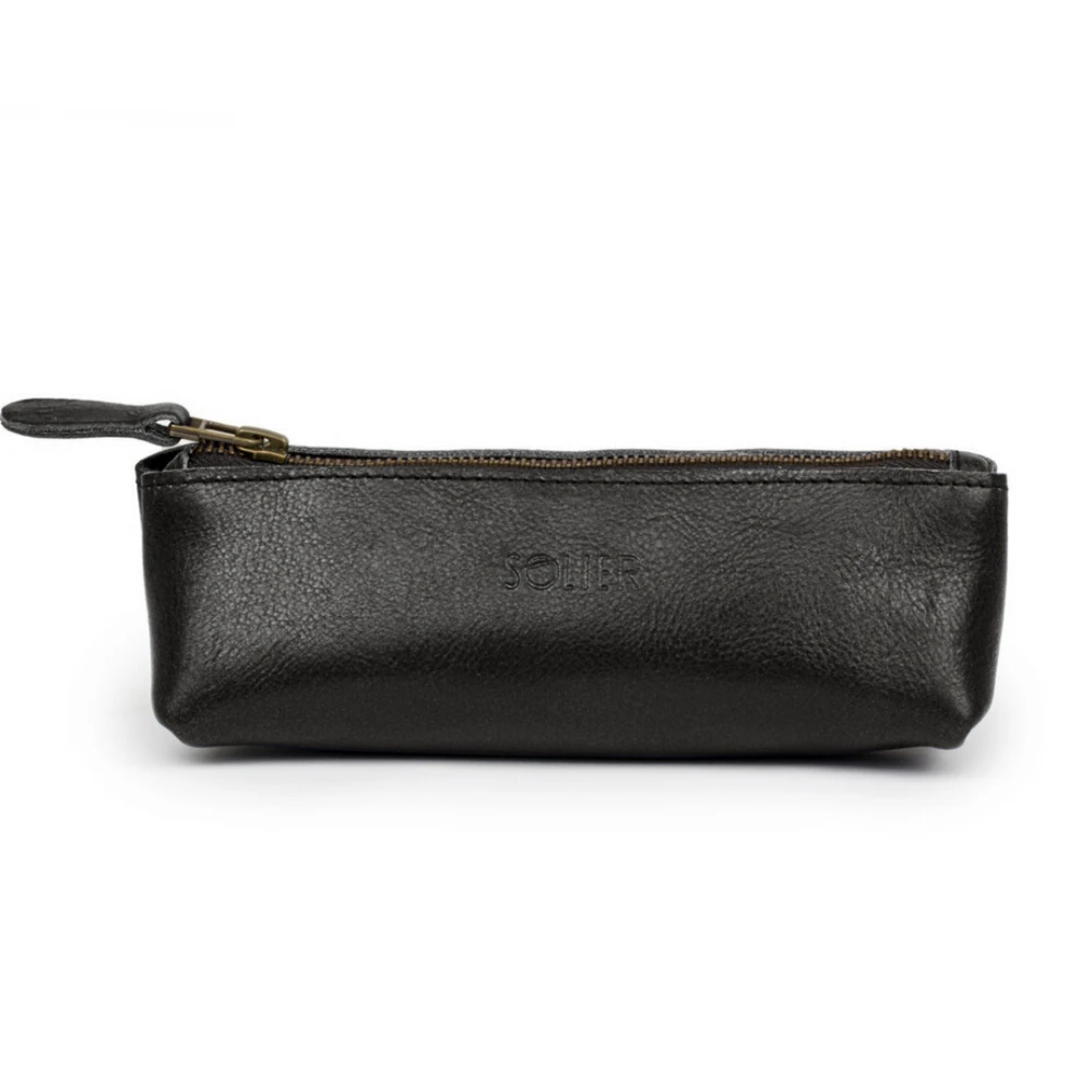 Solier Accessories Leather pencil case Solier SA51 juodas