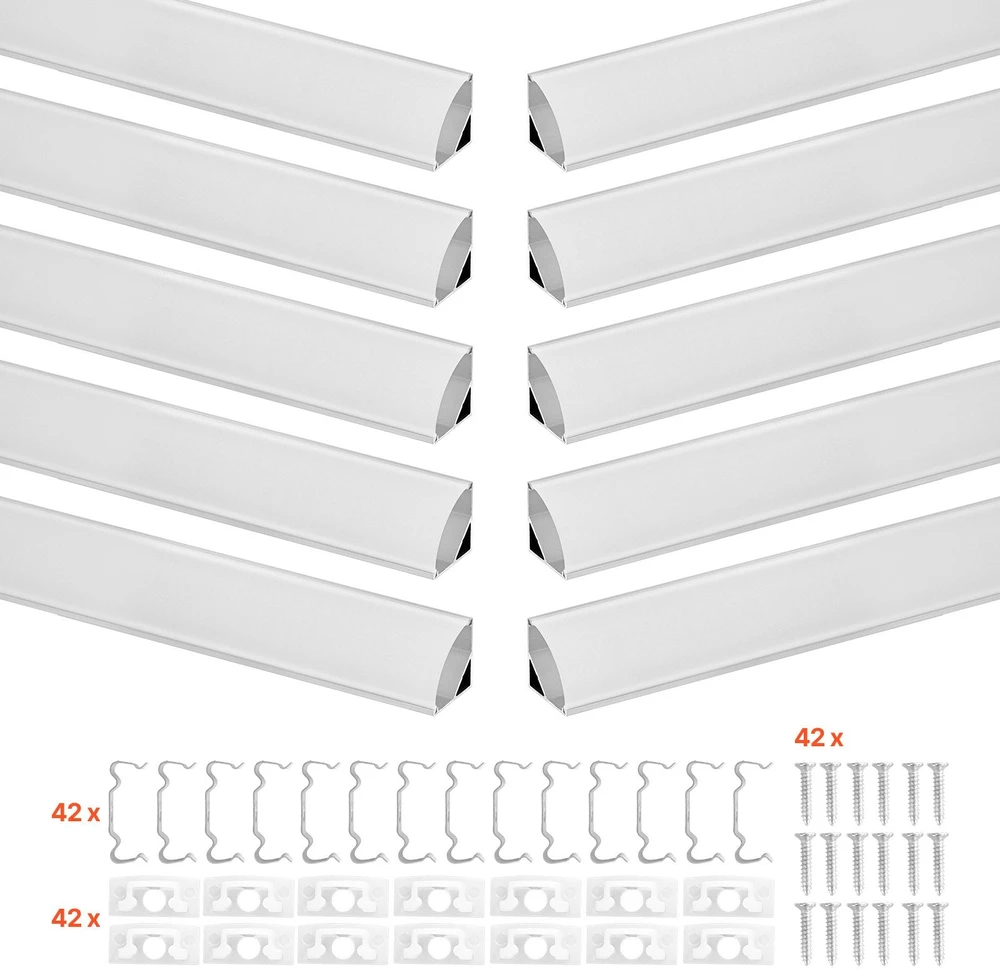 VEVOR V formos LED aliuminio profilis, 10 vnt