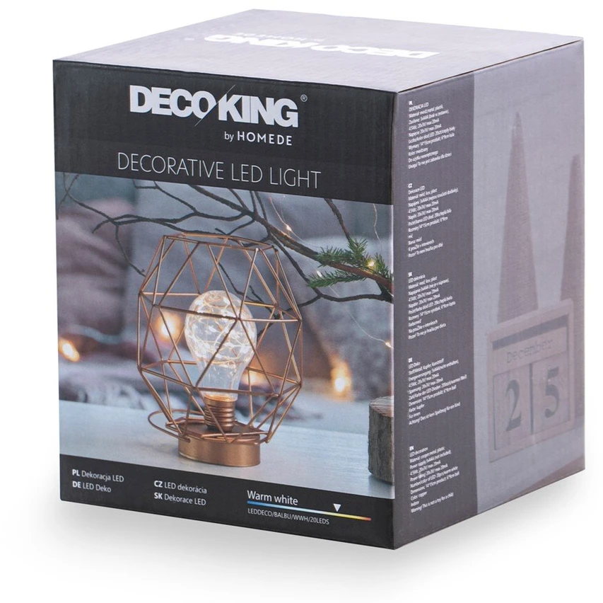 DecoKing LED dekoracija Balbu šiltai balta, 20 LED