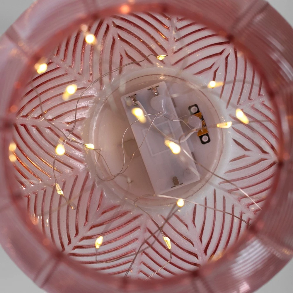 AmeliaHome LED dekoracija MURCIA pudrinė rožinė 16 × 17,5 cm