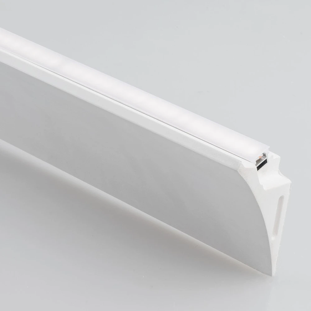 LED gipsinis kampinis profilis su dangteliu VELA, baltas, 1m