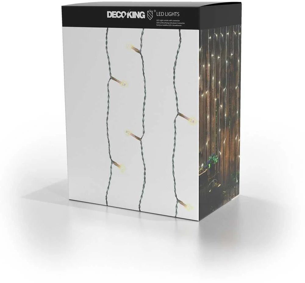 Elektrinė girlianda DecoKing LED, užuolaida, balta, 1x2 m