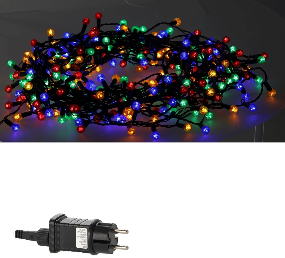 LED girlianda „Cherry Ball“ 200 LED, multispalvė, 16 m